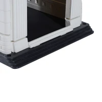 Pawhut 35"L x 27"W x 27"H Plastic Snap Together Outdoor Dog House - Green/White/Black(m-10)