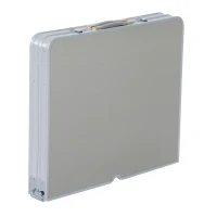 Outsunny 4' Aluminum Portable Folding Outdoor Picnic Camping Table with 4 Seats - Silver(m-8)