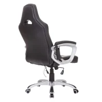 HomCom Race Car Style PU Leather Heated Massaging Office Chair - Black and White(m-6)