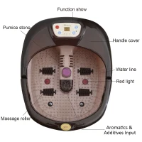 Soozier 9 Liter Bubbling Heated Manual Dual Foot Massager Bath With Timer(m-4)