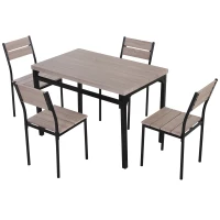 HomCom 5 Piece Dining Table Set Classic Dining Room Table Set with Chairs Kitchen Furniture(m-8)