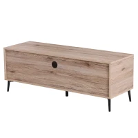 HomCom 47" Wood Mid Century Modern Cabinet TV Stand with Storage - Oak(m-6)