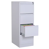 Vinsetto Metal 4 Drawer Vertical Locking Filing Cabinet - White(m-8)