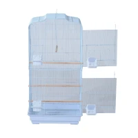 PawHut 36" Metal Indoor Bird Cage Starter Kit with Tray and Accessories - White(m-4)