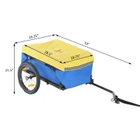 Aosom Two Wheel Enclosed Bike Cargo Trailer with Hitch - Blue/Yellow(m-4)