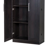 HOMCOM 72" Wood Free Standing Kitchen Pantry Organizer Storage Cabinet - Espresso(m-12)