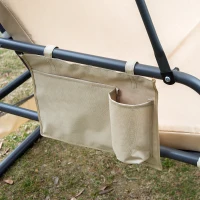 Outsunny 3 Seat Outdoor Covered Convertible Swing Chair / Bed with Mosquito Netting(m-9)