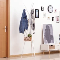 HOMCOM 71" Metal Freestanding Modern Tree Branch Coat Rack - White(m-2)