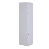 Vinsetto 71" 2 Tier Freestanding Steel Metal Lockable Employee Wall Locker Storage Cabinet - White(m-7)