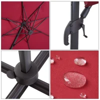 Outsunny 10' Offset Rotating Outdoor Patio Garden Umbrella with Tilt and Crank(m-10)