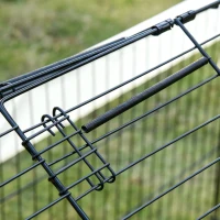 PawHut 87" x 41" Crate Galvanized Metal Outdoor Pet Enclosure with Removeable Protective Cover Black/White(m-10)