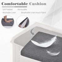 HOMCOM White Shoe Organizer Rack Cabinet with Drawers & Cushion Hallway(m-5)