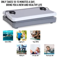 Soozier Fitness Standing Vibration Platform Machine with Resistance Bands(m-7)