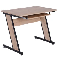 HomCom Computer Desk Wood Top Office Workstation PC Laptop Study Table  with Keyboard Tray(m-1)