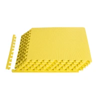 Soozier 72 sq ft Exercise Interlocking Protective Flooring - 24" x 24" x 3/8" Tiles - Yellow(m-1)