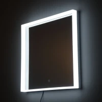 kleankin 24" x 24" Square Front Light LED Bathroom Vanity Mirror(m-6)