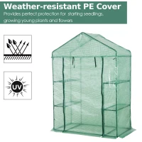 Outsunny 4.5’ x 2.5’ x 6.5’ 2 Tier 4 Shelf Outdoor Portable Walk-In Greenhouse(m-4)