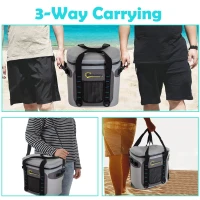 Outsunny 20 Quart Waterproof Portable Insulated Soft Sided Cooler Picnic Tote Bag - Grey(m-8)