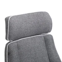 Vinsetto Adjustable Linen Fabric Swivel Home Office Chair with Arms  Upholstered  High Back  Grey(m-4)