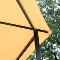 Outsunny 12.5' Outdoor Octagon Patio Gazebo Pavilion Canopy Tent with Benches - Light Brown(m-8)