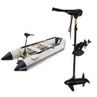 Outsunny 12V Transom Mounted 50-Pound Thrust Electric Fishing Boat Trolling Motor(m-2)
