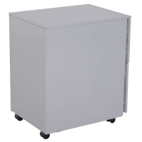 Vinsetto 24" Metal 3 Drawer Locking Under Desk Filing Cabinet On Wheels - Grey(m-6)