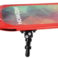 HOMCOM Kick E-Scooter Folding Adjustable - 8" Solid Wheels - Designed For Ages 14+ - Red(m-10)