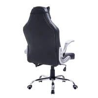 HomCom High Back Racing Style Ergonomic Gaming Chair With Armrest, Lumbar And Head Support - White / Black(m-9)