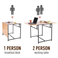 HomCom 47" Versatile Wood Top Drop Leaf Office Computer Desk Folding Side Table - Black(m-9)