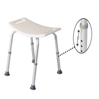 HomCom Rectangular Height Adjustable Mobility Medical Grade Stabilized Shower Seat Bath Stool(m-5)