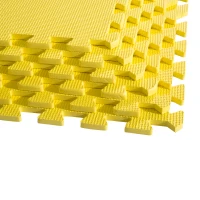 Soozier 72 sq ft Exercise Interlocking Protective Flooring - 24" x 24" x 3/8" Tiles - Yellow(m-5)