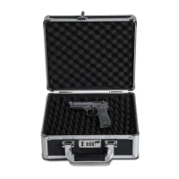 HomCom 11" Portable Aluminum Gun Case with Padded Interior and Combination Lock - Black(m-2)