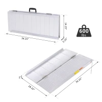 HOMCOM 3FT Aluminum Foldable Wheelchair Ramp Scooter Mobility w/ Carry Handle(m-3)