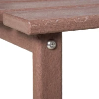 Outsunny Patio Side Table, 15" Square Outdoor End Table, HDPE Plastic Tea Table for Adirondack Chair, Backyard or Lawn, Brown(m-9)