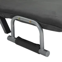 HomCom Twin Size Convertible Sleeper Bed Lounger Chair Faux Suede Microfiber Slip Cover - Gray(m-18)