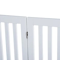 PawHut 36" x 80" Wooden Freestanding 4 Panel Expandable Pet Gate - White(m-9)