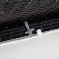 Outsunny 7 Piece Set Rattan Sofa Luxury Modular Conversation Outdoor Furniture - Coffee and Cream(m-8)