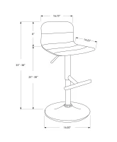 Monarch 2 Piece Contemporary PU Leather Low-Back Stitched Seat Chrome Base Hydraulic Lift Swivel Barstool Chair Set - White Finish(m-4)