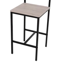 HOMCOM 3-piece Bar Table Set with High Back Stools, Industrial Counter Height(m-11)