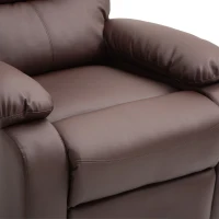 HomCom PU Leather Traditional Manual Recliner Chair - Brown(m-9)