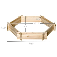 Outsunny 39'' x 36'' Screwless Raised Garden Bed, Hexagon Planter Box DIY Herb Garden(m-3)