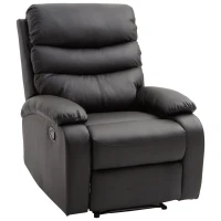 HomCom PU Leather Traditional Manual Recliner Chair - Black(m-8)
