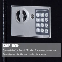 HOMCOM 40 Key Steel Wall Mount Safe Box Lockable Office Key Organizer Storage Cabinet with Key Tags - Black(m-5)