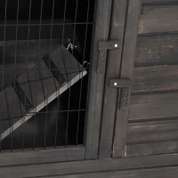 PawHut 47" 2-Story Raised Stacked Wooden Outdoor Rabbit Hutch Small Animal Cage with Pull-Out Trays(m-8)