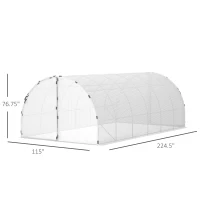 Outsunny 19' x 10' x 6' Large Walk-in Tunnel Greenhouse Garden Plant House, White(m-3)
