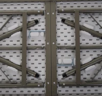 HomCom 4' Multipurpose Utility Center-Fold Folding Table w/ Carrying Handle - White Granite Top(m-9)