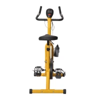 Soozier Upright Stationary Exercise Bike with LCD Monitor - Yellow(m-3)