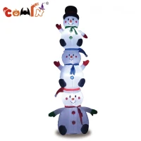 COMIN 10 Foot Tall Inflatable Stacked Snowman Inflatable Christmas Yard Decoration(m-1)