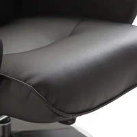 HOMCOM PU Leather Modern Swivel Recliner Chair with Ottoman Set - Black(m-10)