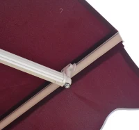 Outsunny 10' x 8' Patio Manual Retractable Sun Shade Awning - Red(m-5)